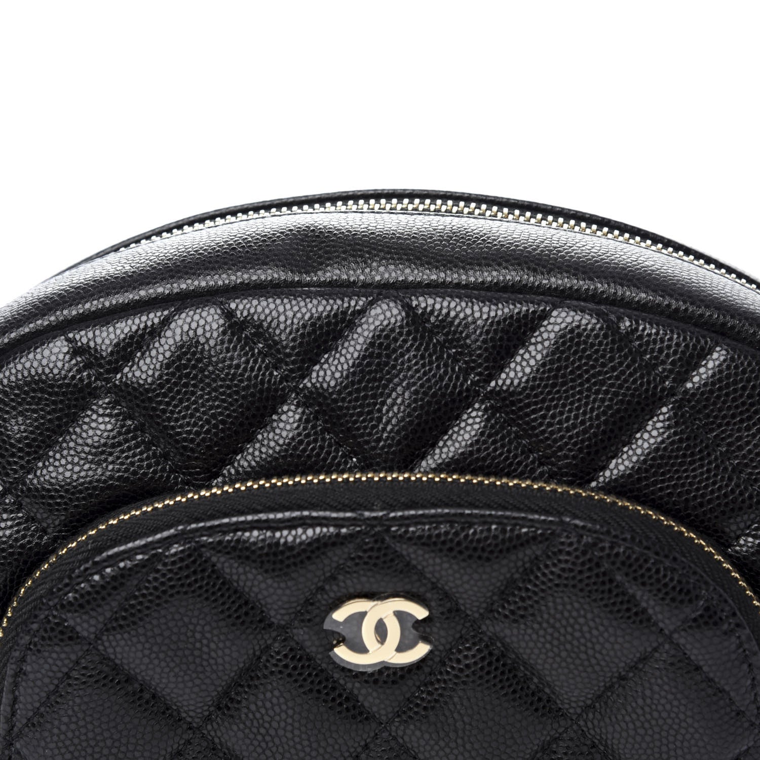Chanel Caviar Quilted Double Zip Pouch Black 8 of 8