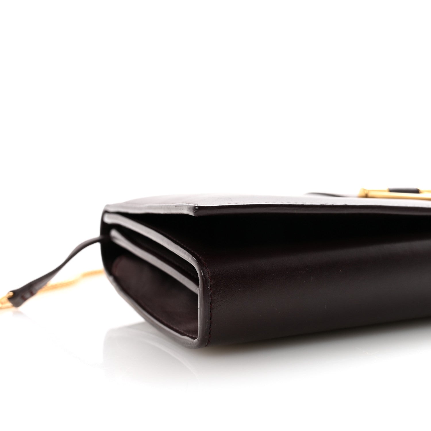 Saint Laurent Calfskin Classic Y Ligne Chain Wallet Wine 8 of 9