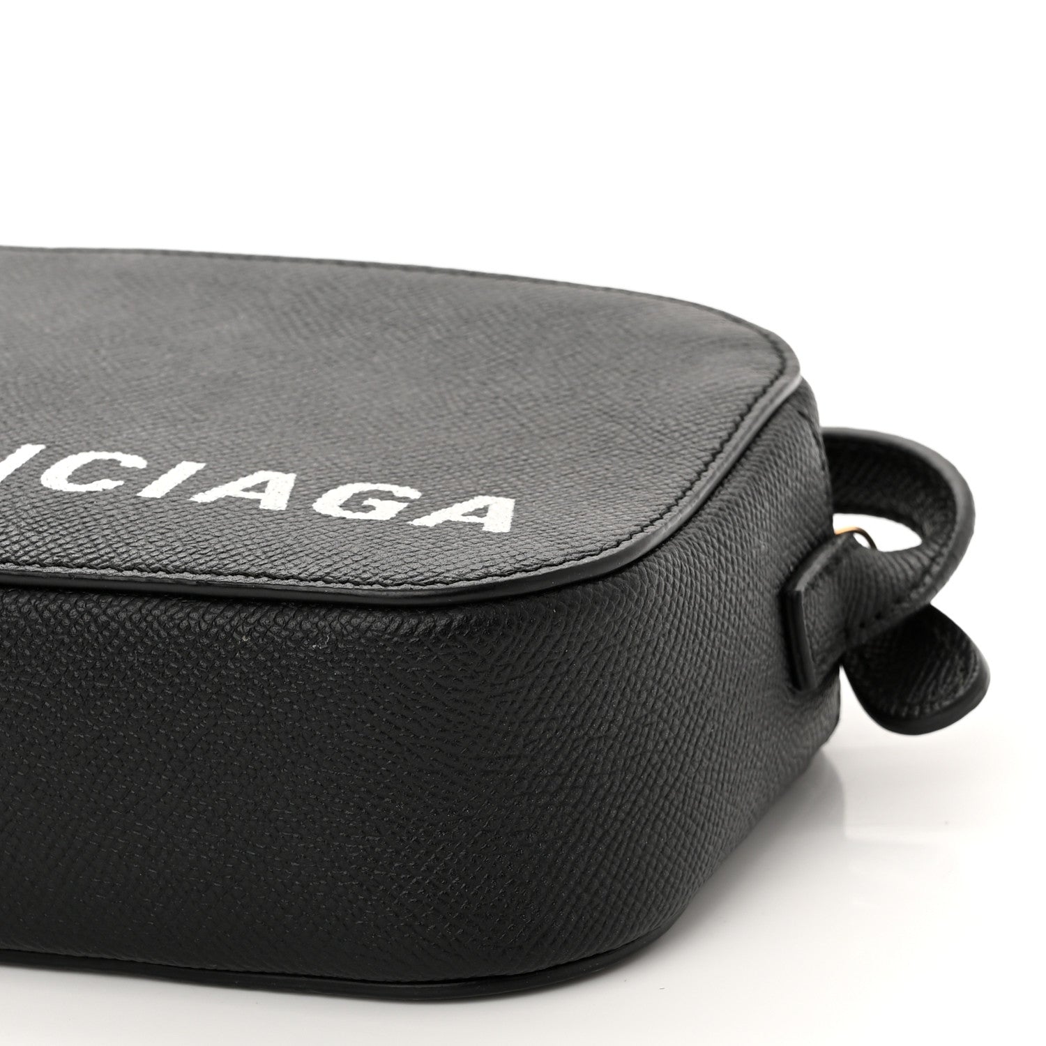 Balenciaga Signature Grained Calfskin Logo XS Ville Camera Bag Black White 9 of 10