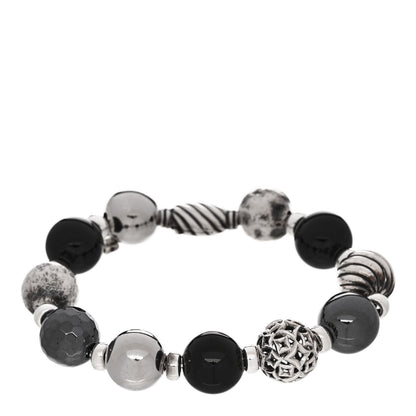 David Yurman Sterling Silver Black Onyx Hematine 14mm Elements Bead Bracelet 1 of 3