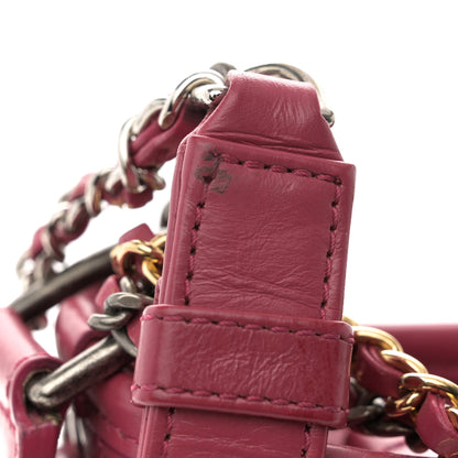 Chanel Aged Calfskin Quilted Small Gabrielle Hobo Dark Pink 11 of 11