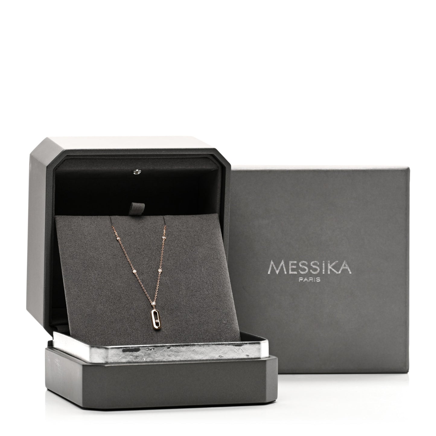 18K Rose Gold Diamond Move Uno Long Necklace