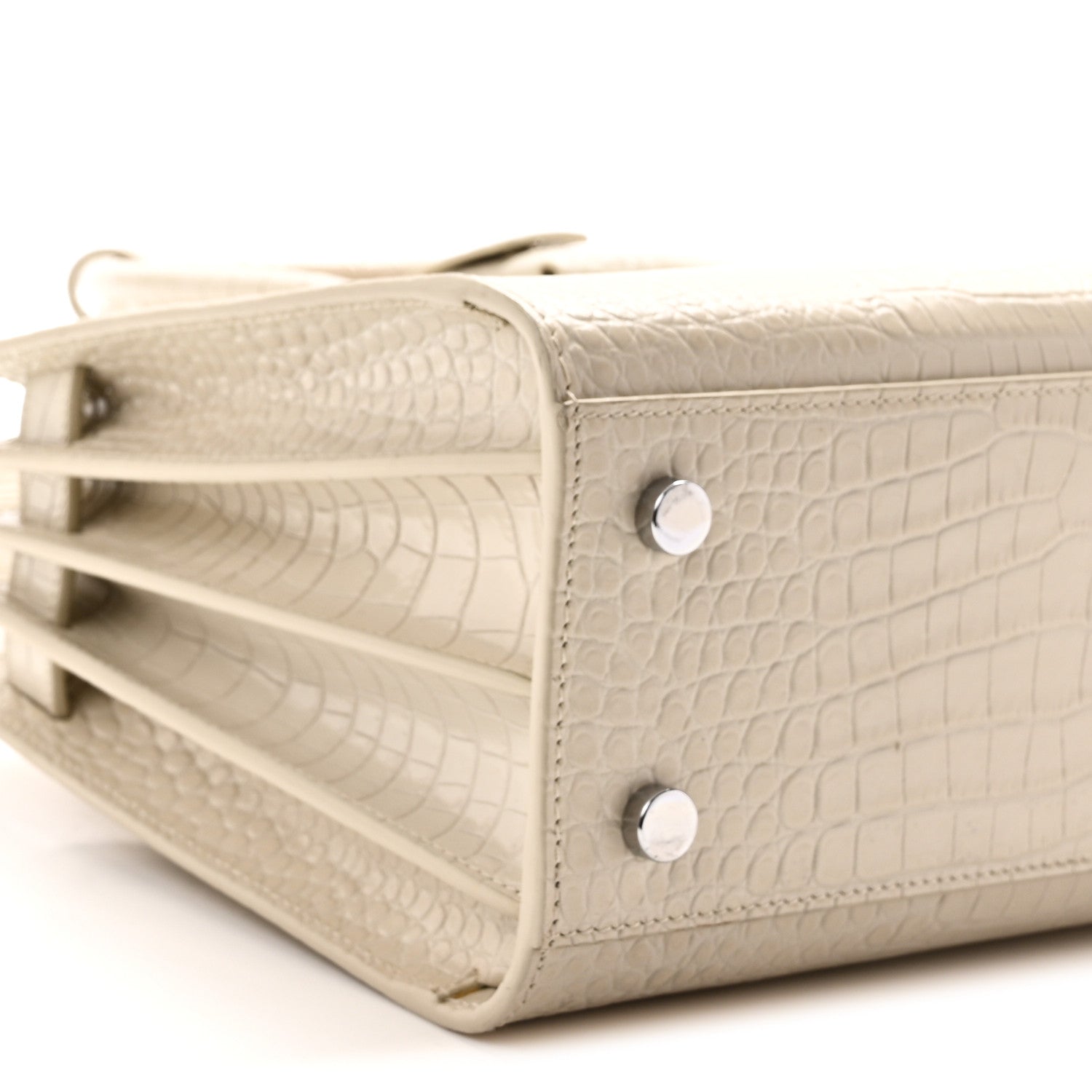 Saint Laurent Calfskin Crocodile Embossed Baby Sac De Jour Crema Soft 8 of 9