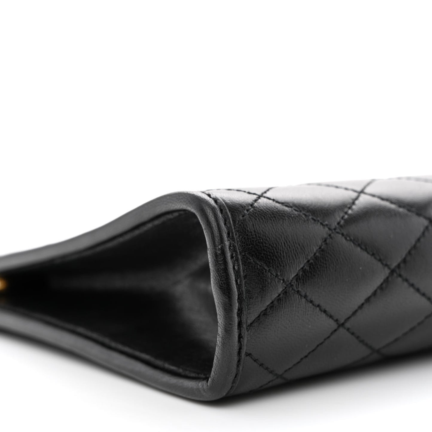 Lambskin Quilted Monogram Baby Victoire Chain Clutch Bag Black