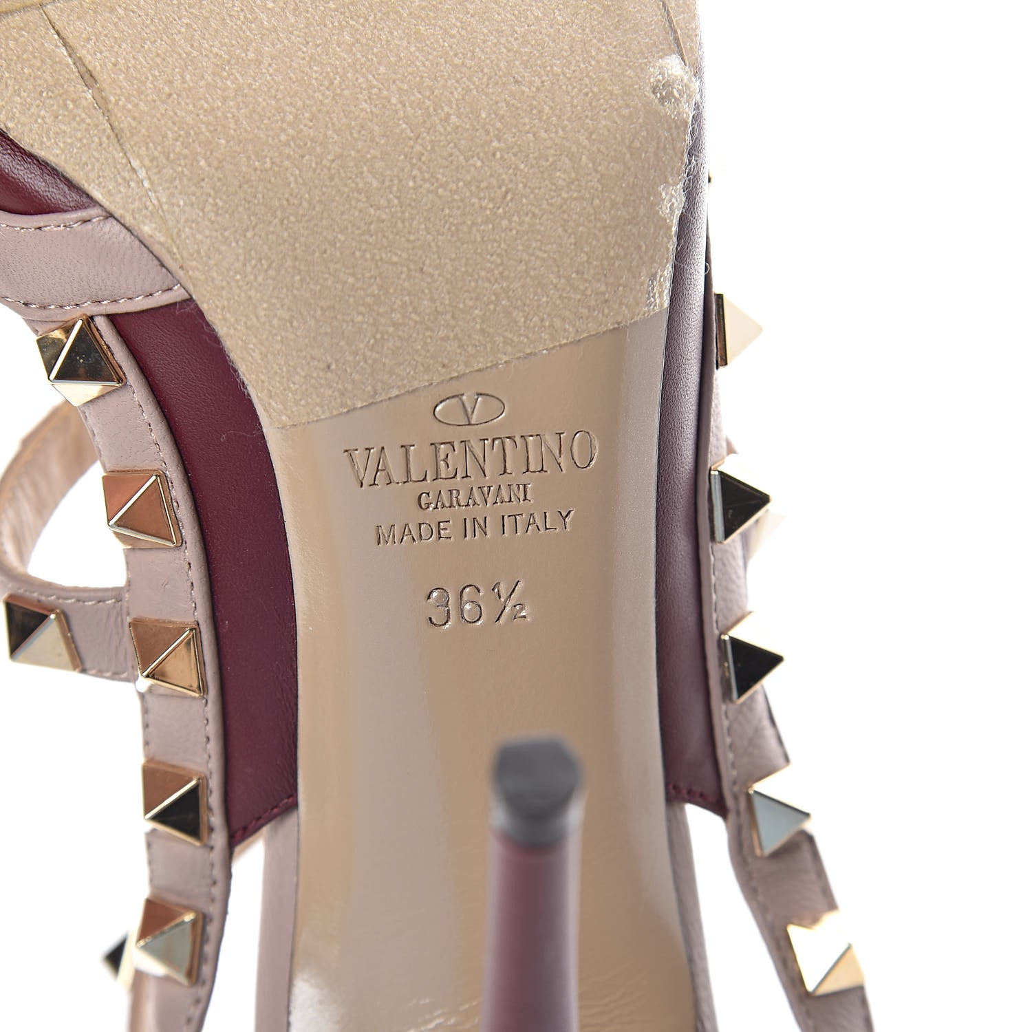 Valentino Garavani Nappa Rockstud Ankle Strap 100mm Pumps 36.5 Rubin Poudre 7 of 8
