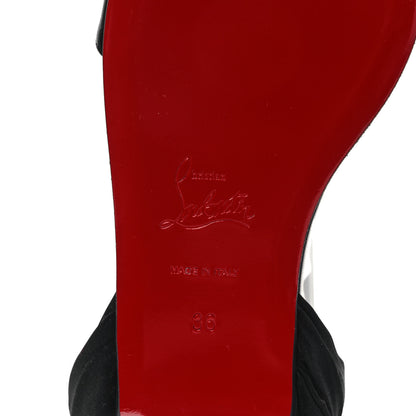 Christian Louboutin Calfskin Satin Douce Du Desert Flat Sandals 36 Black 6 of 7
