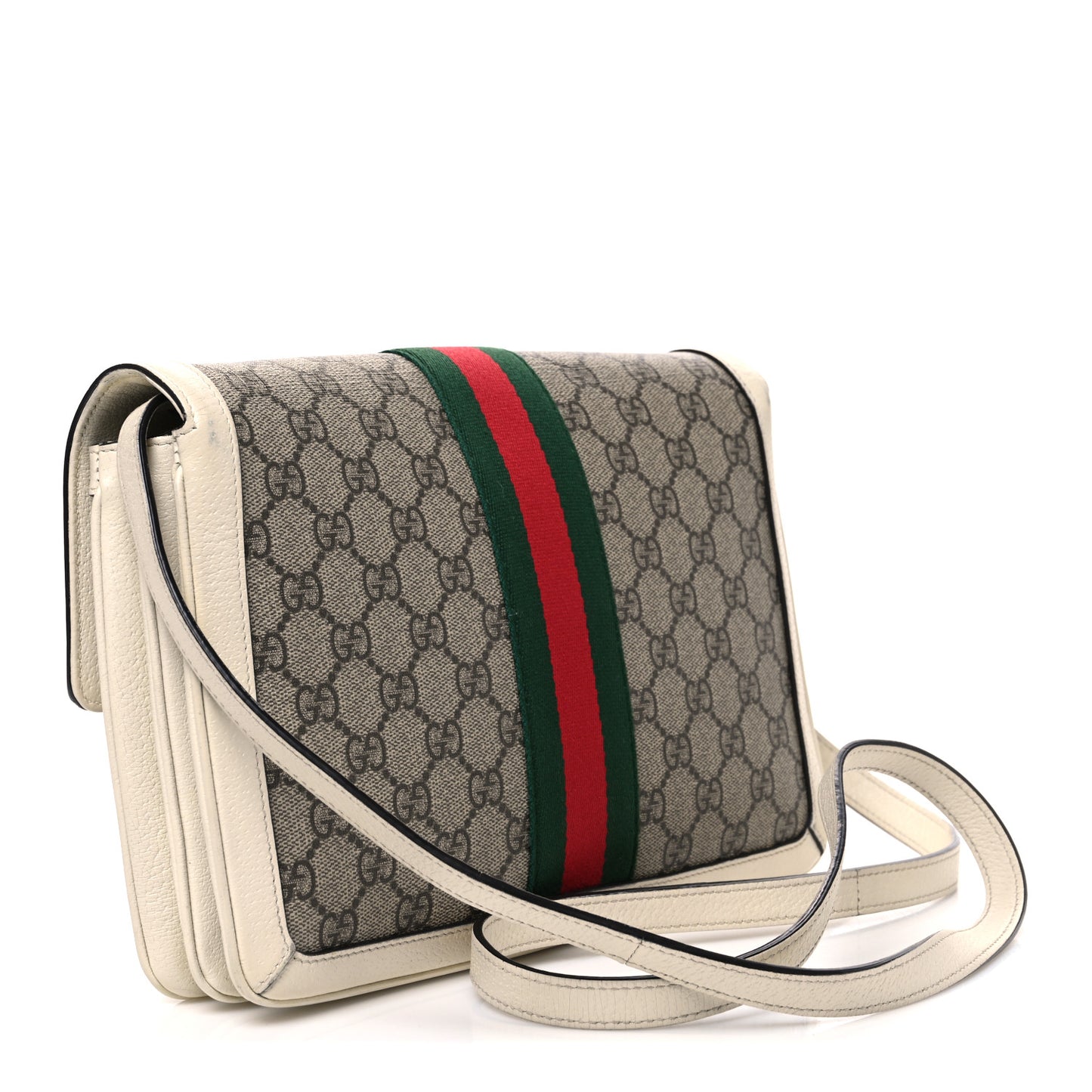 GG Supreme Monogram Medium Queen Margaret Shoulder Bag Mystic White