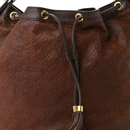 Gucci Guccissima Medium Interlocking Icon Shoulder Bag Dark Brown 8 of 10
