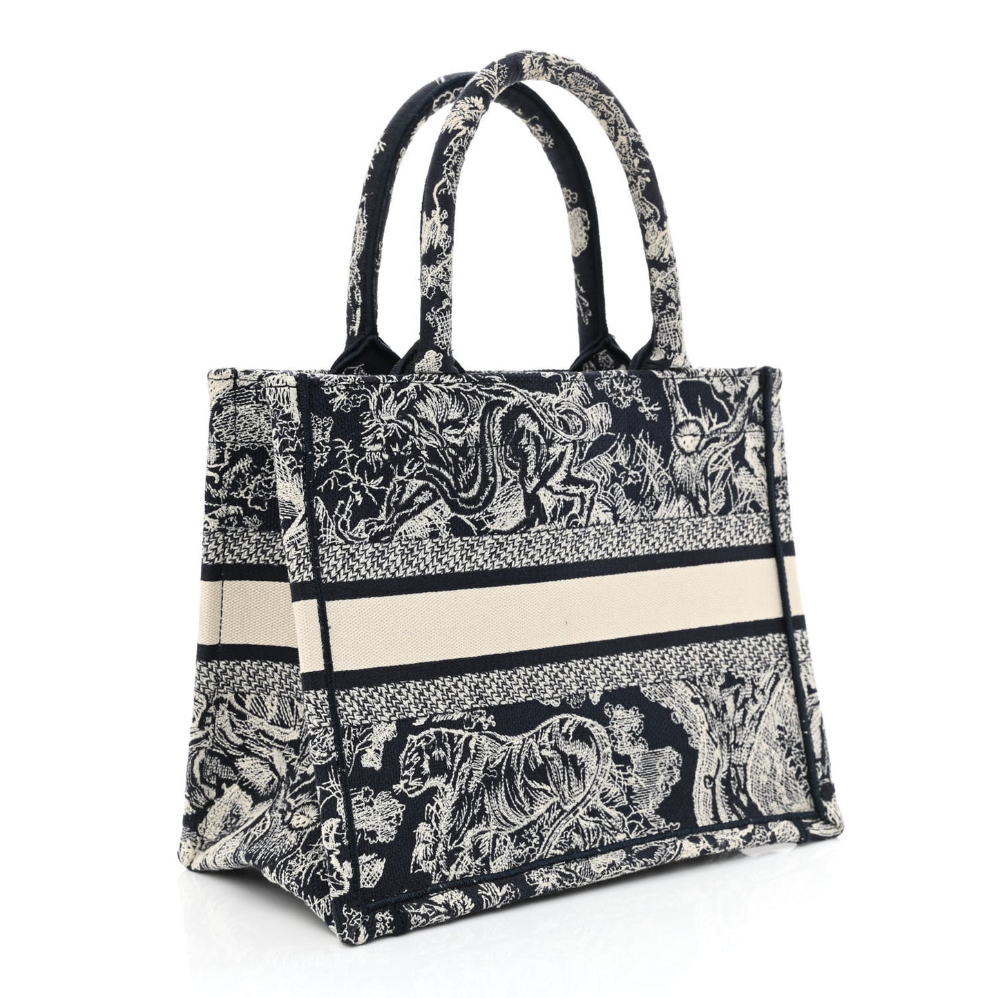 Canvas Embroidered Small Dioriviera Toile De Jouy Book Tote Blue