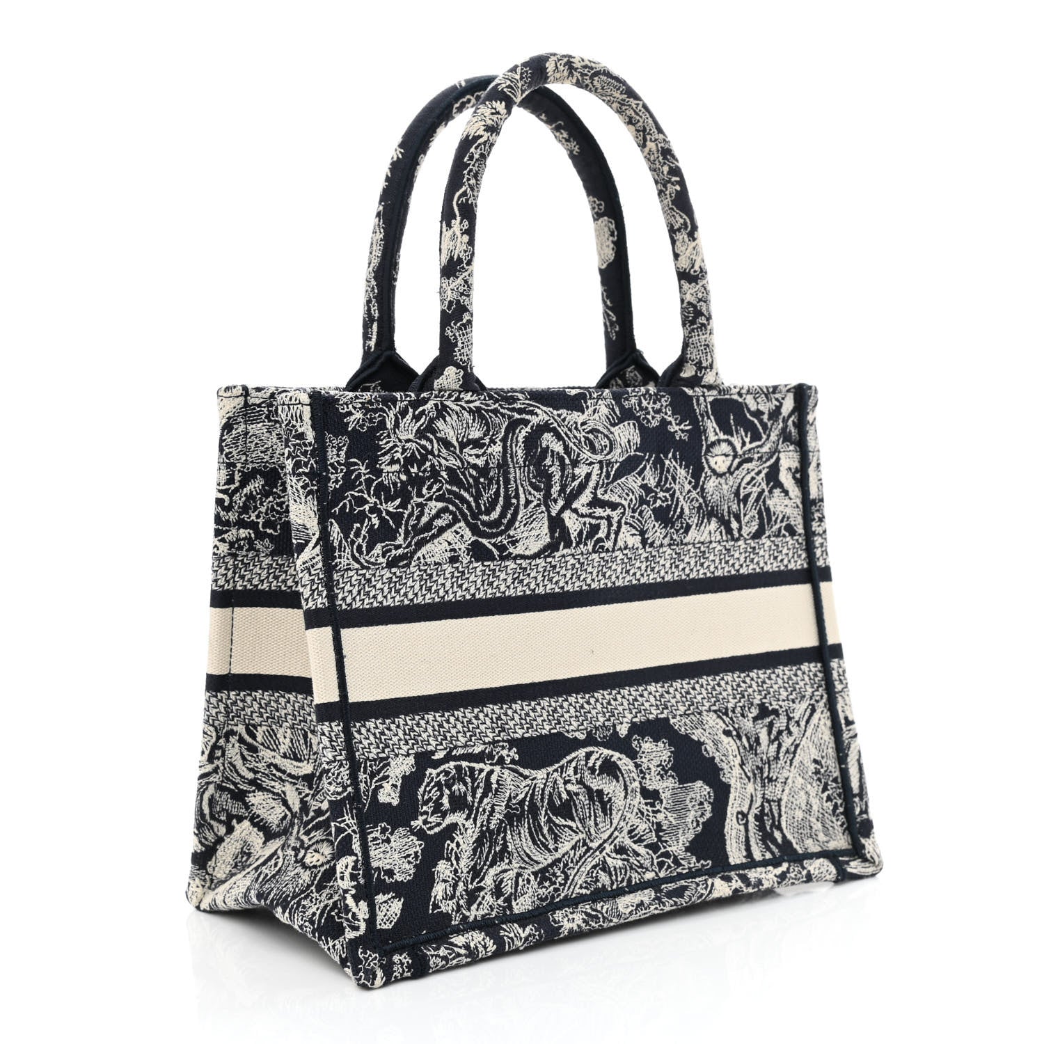 Christian Dior Canvas Embroidered Small Dioriviera Toile De Jouy Book Tote Blue 3 of 10