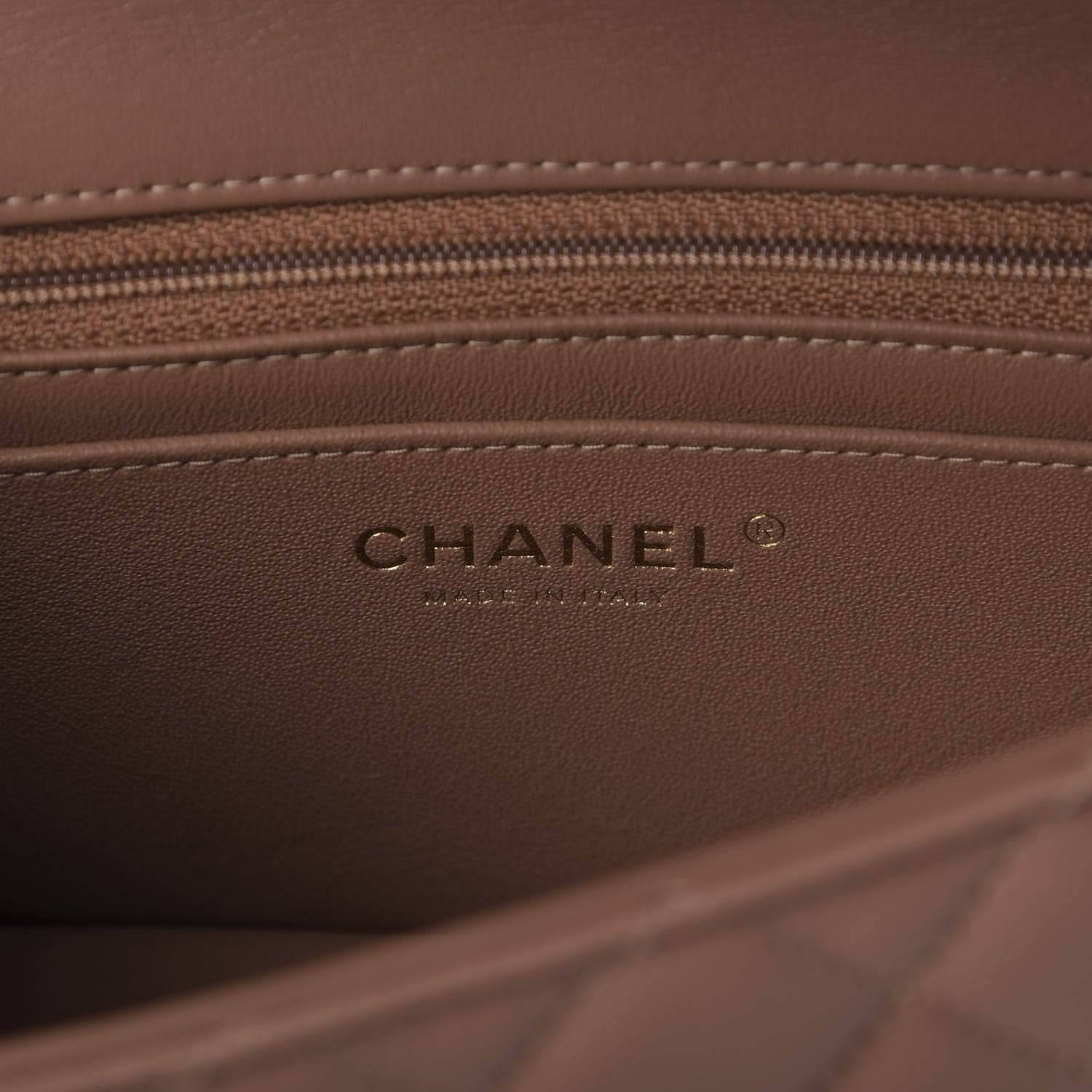 Chanel Lambskin Quilted Mini Rectangular Flap Brown 8 of 9