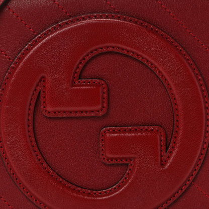 Gucci Sakai Be Green Calfskin Diagonal Stitched Small Blondie Shoulder Bag Rosso 7 of 12