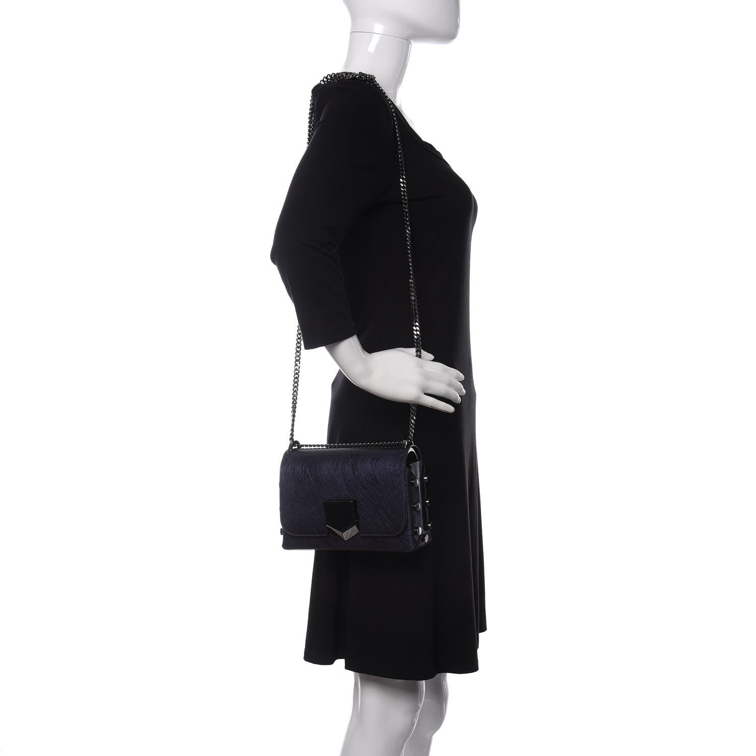 Jimmy Choo Metallic Calfskin Lockett Petite Shoulder Bag Purple 2 of 10