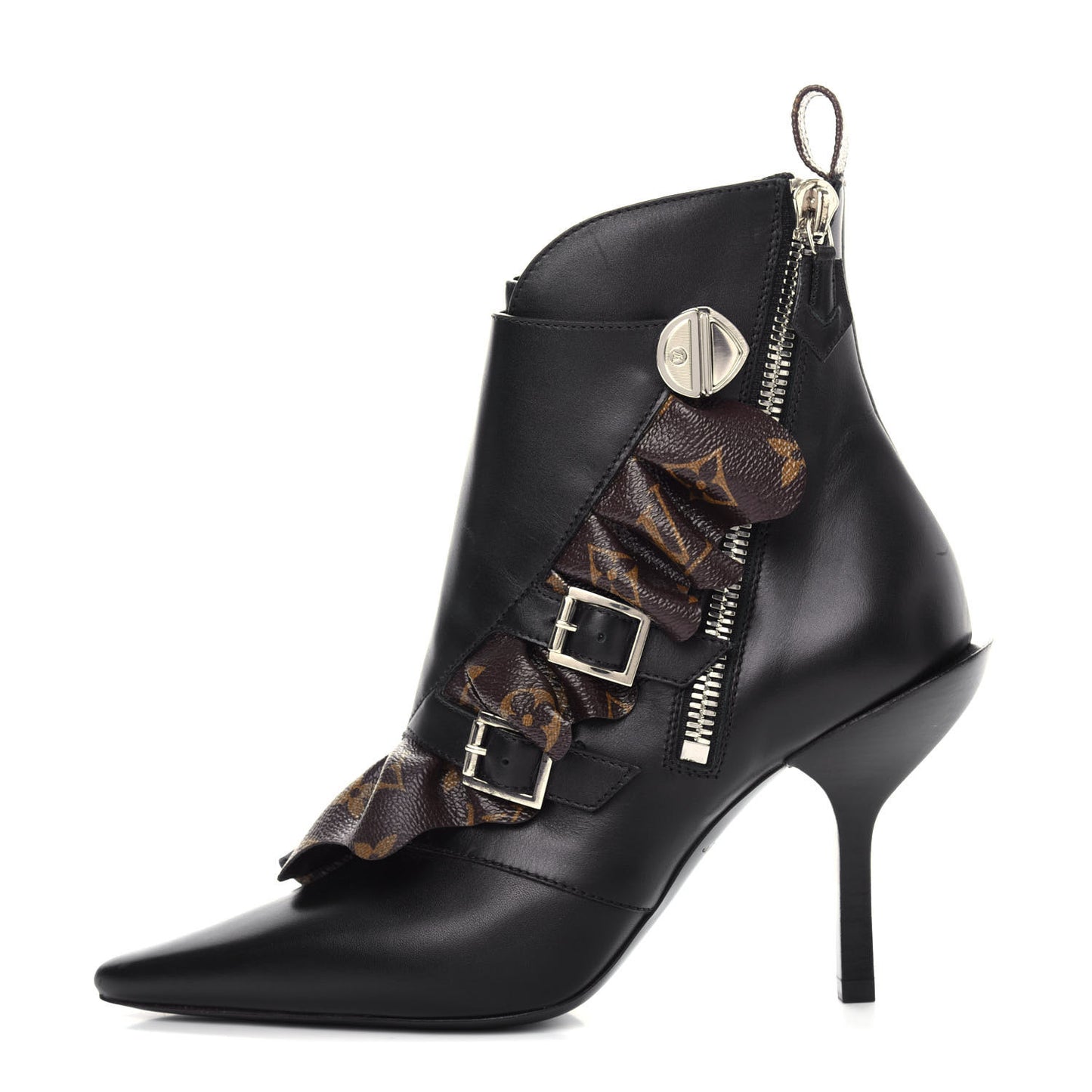 Calfskin Monogram Janet Ankle Boots 38 Black