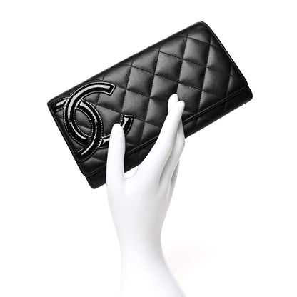 Chanel Calfskin Quilted Cambon Gusset Flap Wallet Black 2 of 11