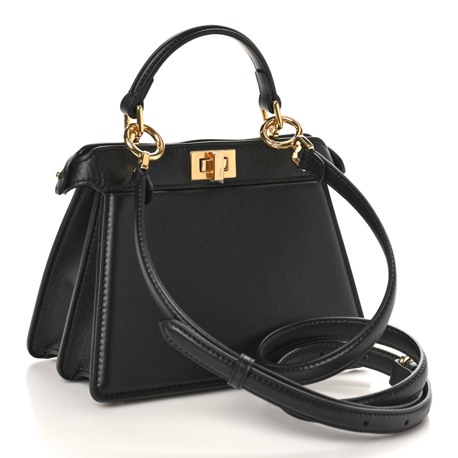 Fendi Shiny Nappa Petite Peekaboo I SEE U Satchel Black 3 of 8