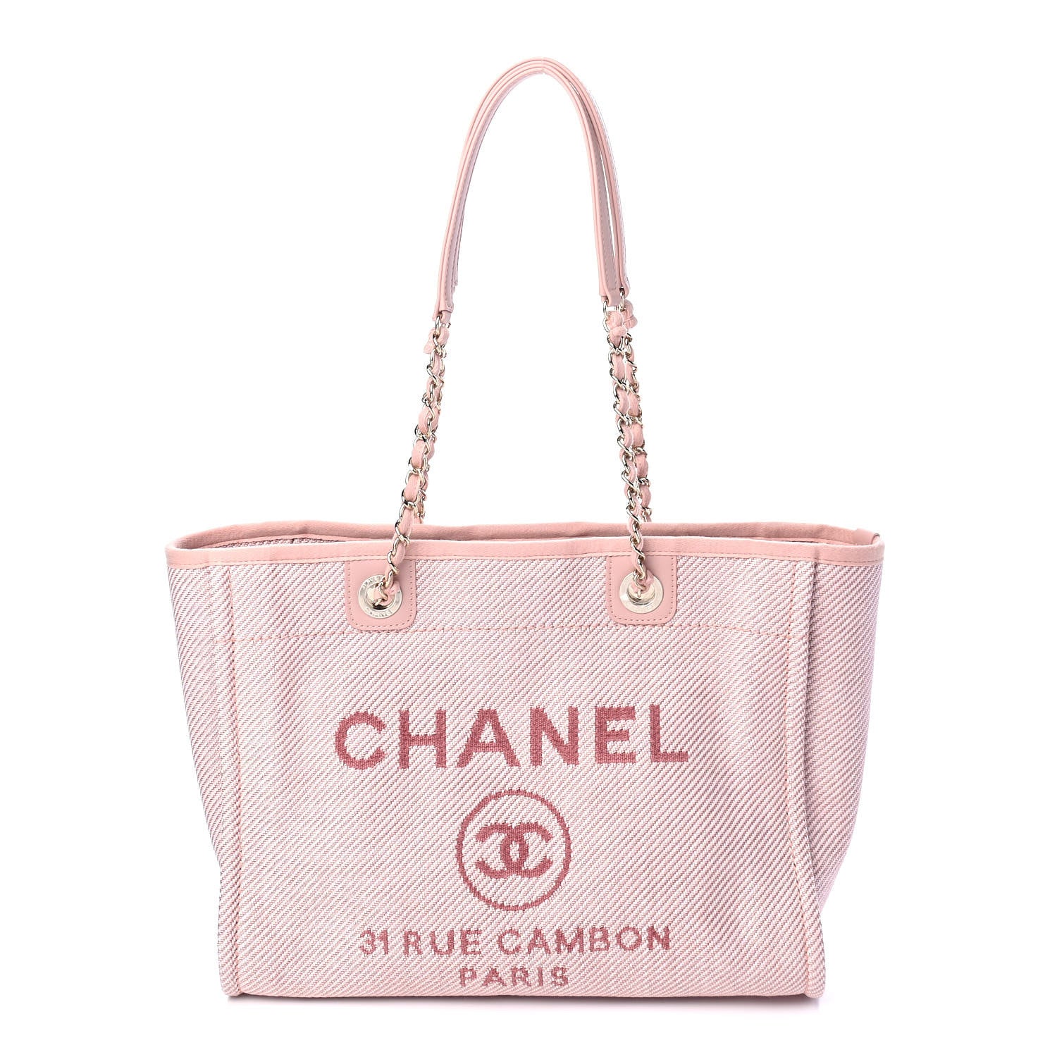 Chanel Mixed Fibers Calfskin Small Deauville Tote Rose Pink 1 of 9