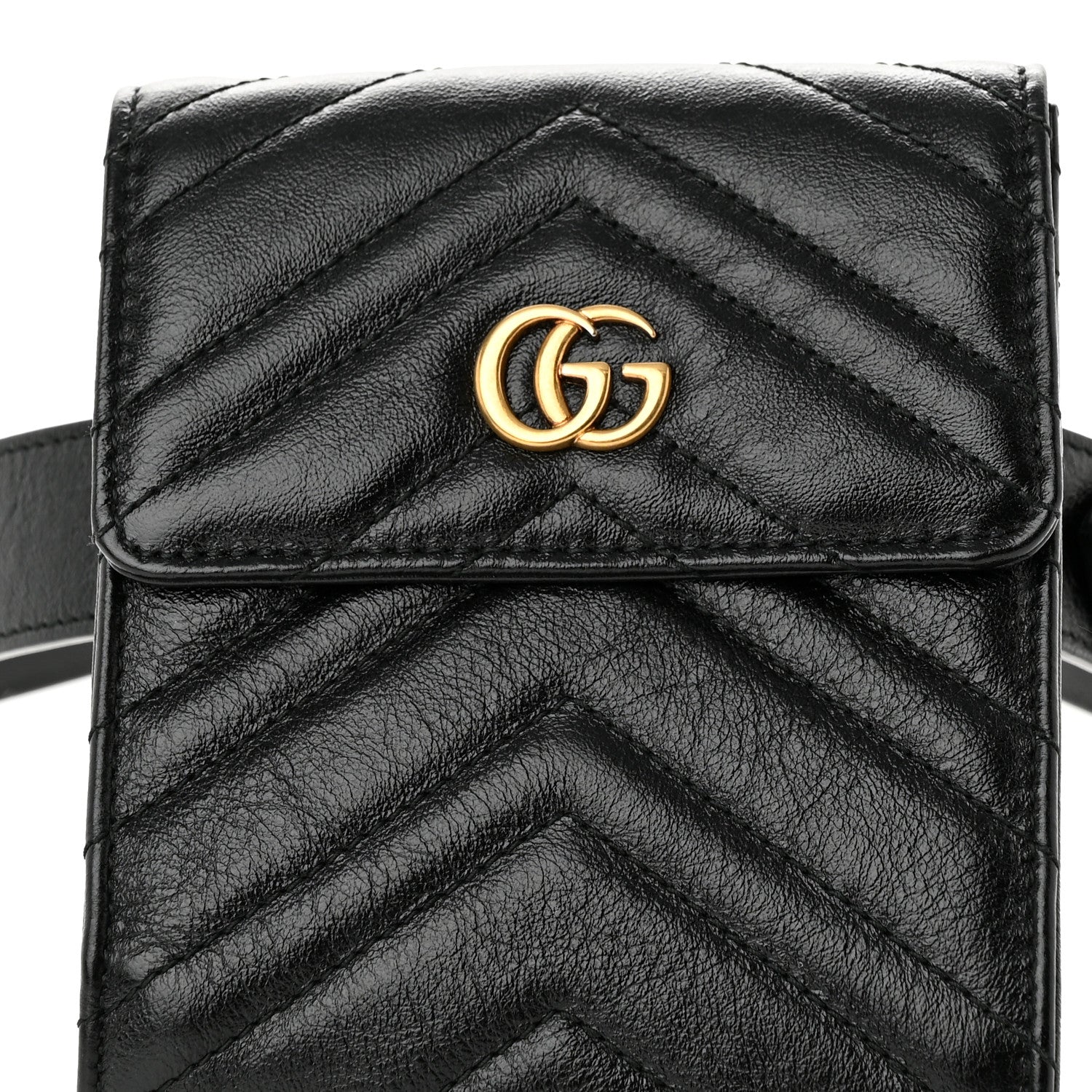 Gucci Calfskin Matelasse GG Marmont 2.0 Belt Bag 85 34 Black 8 of 10
