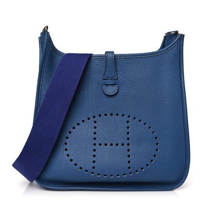 Hermes Taurillon Clemence Evelyne PM Bleu Brighton 1 of 11