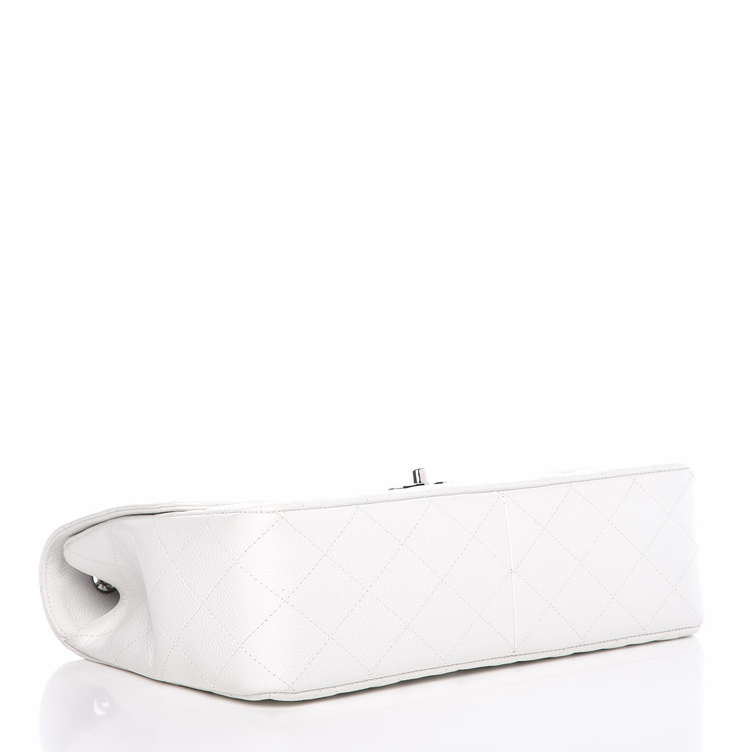 Chanel Caviar Quilted Jumbo Single Flap White 3 of 11