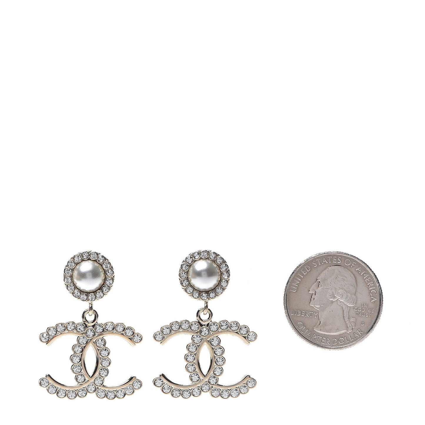 Crystal Pearl Bow-tiful CC Drop Earrings Gold