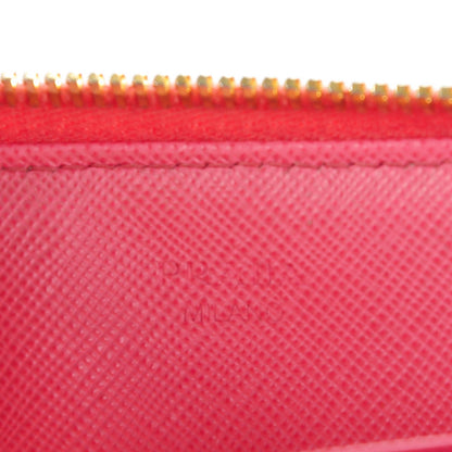 Prada Saffiano Metal Zip Around Wallet Geranio 7 of 9