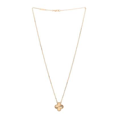 Van Cleef & Arpels 18K Yellow Gold Guilloche Vintage Alhambra Pendant Necklace 3 of 4