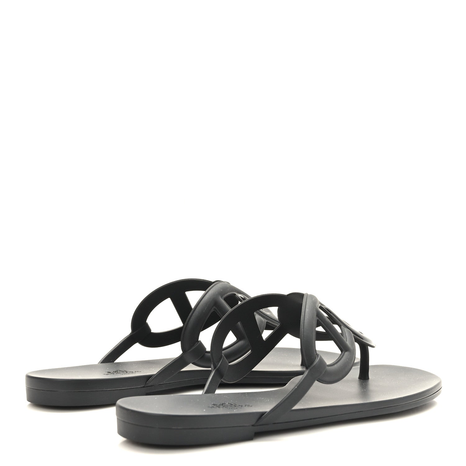 Hermes Rubber Womens Egerie Sandals 41 Black 4 of 8