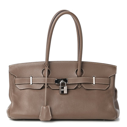 Hermes Taurillon Clemence JPG Shoulder Birkin II 42 Etoupe 1 of 13