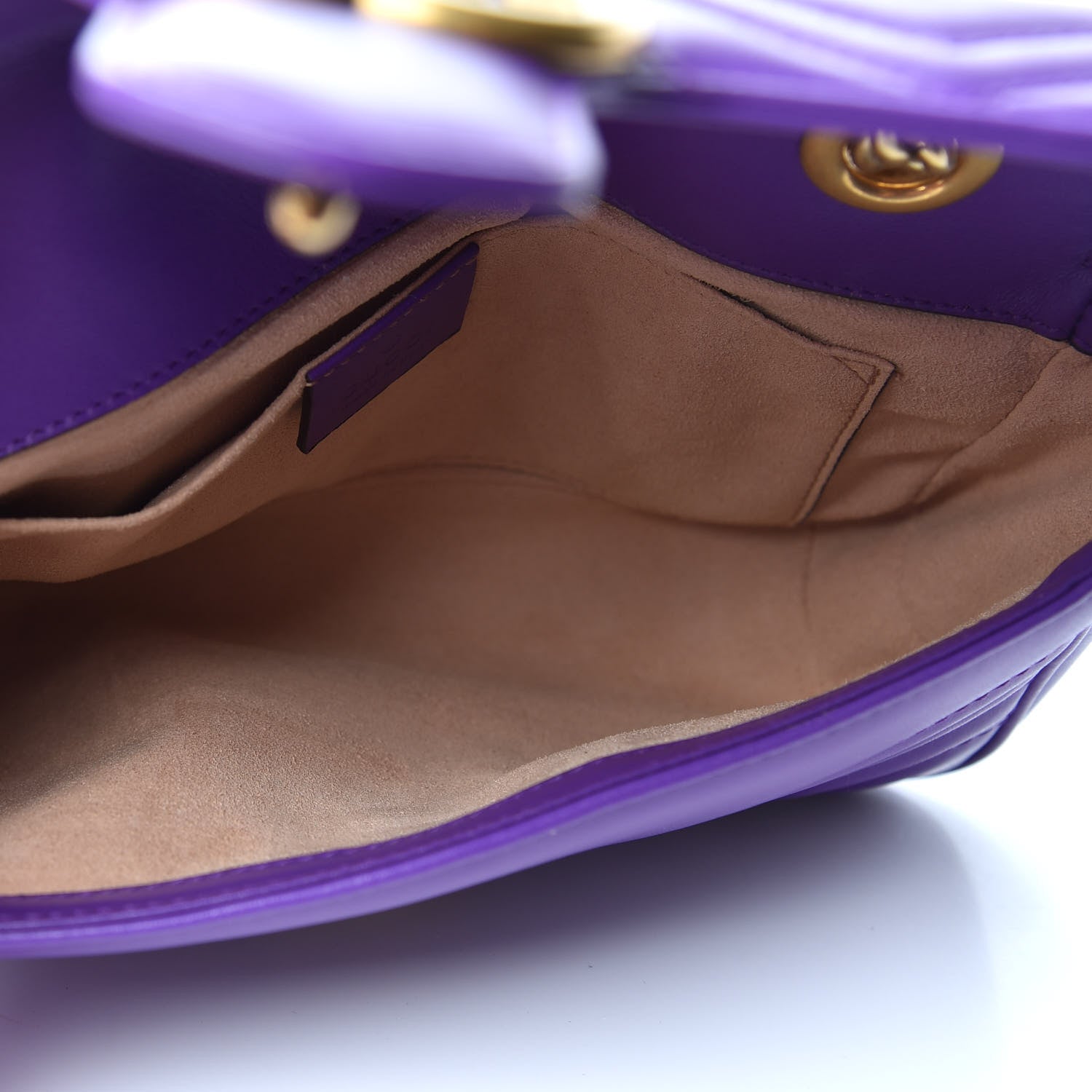 Gucci Calfskin Matelasse Mini GG Marmont Shoulder Bag Shine Purple 5 of 10
