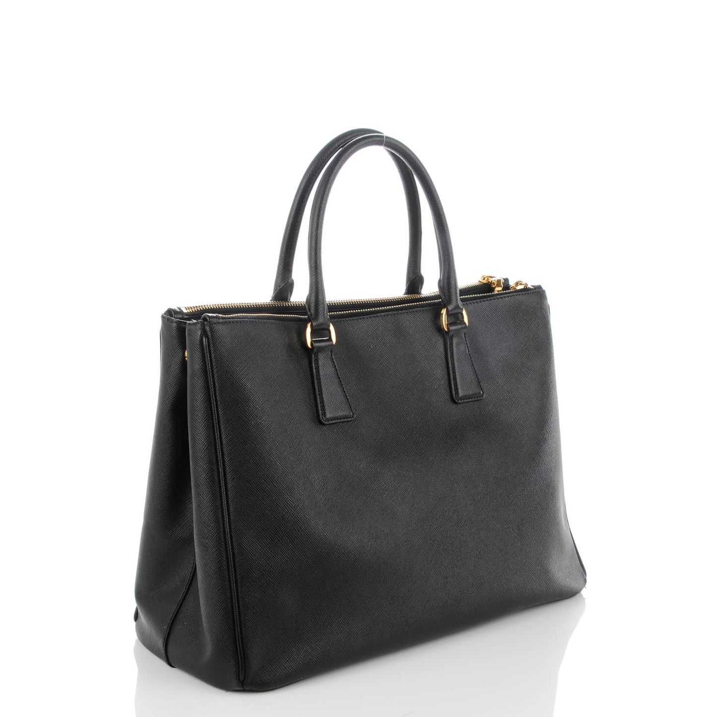 Saffiano Large Galleria Double Zip Tote Black
