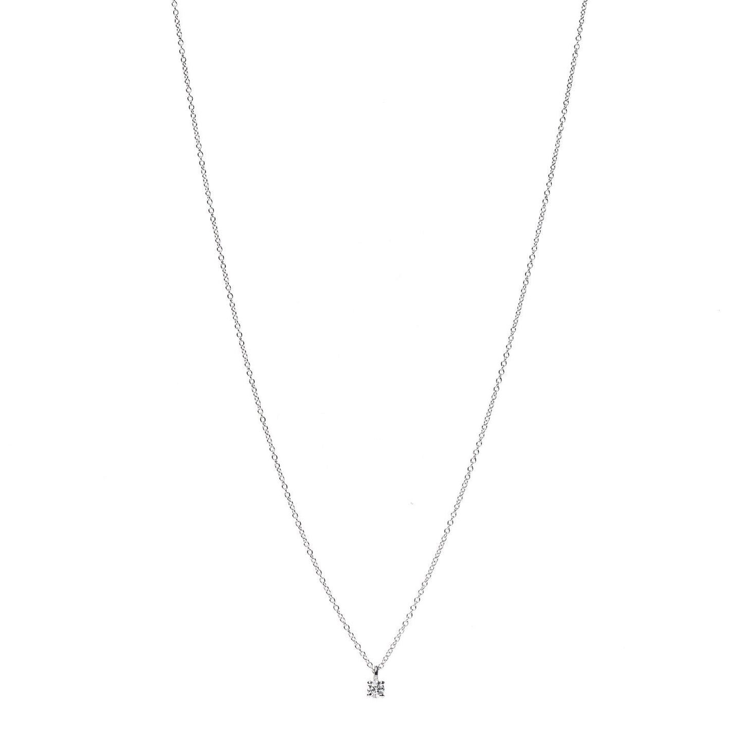 Platinum Diamond .12ct Solitaire Pendant Necklace