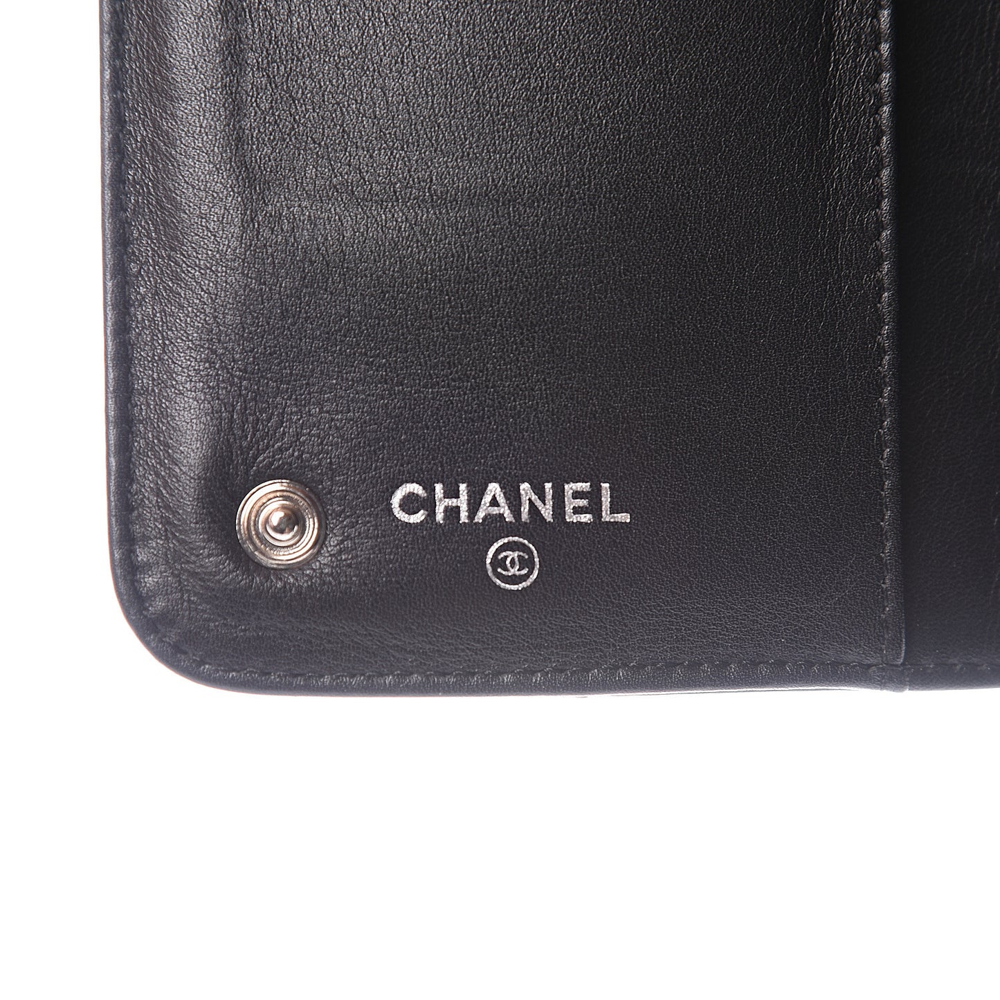 Lambskin Embossed Logo Wallet Black