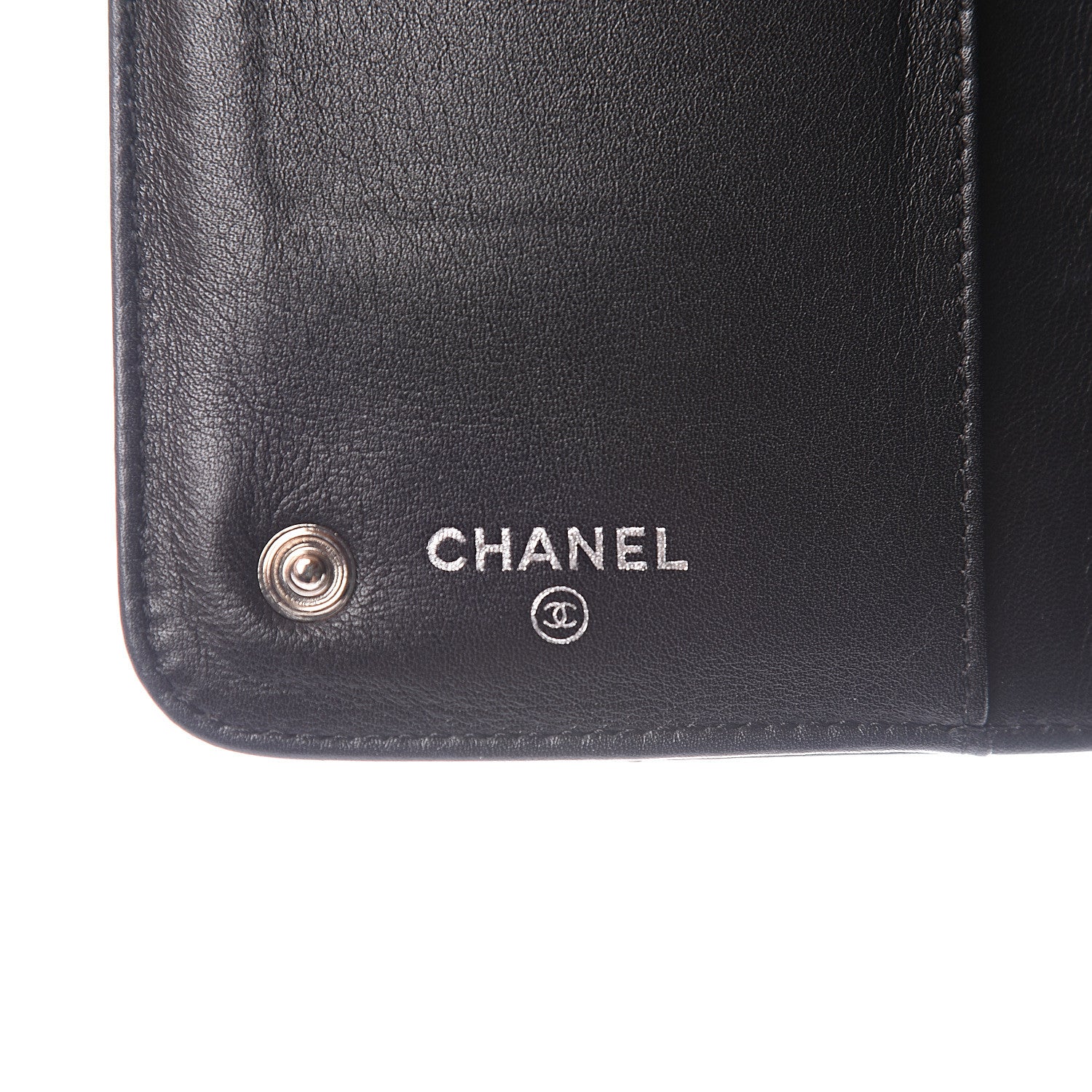 Chanel Lambskin Embossed Logo Wallet Black 6 of 14