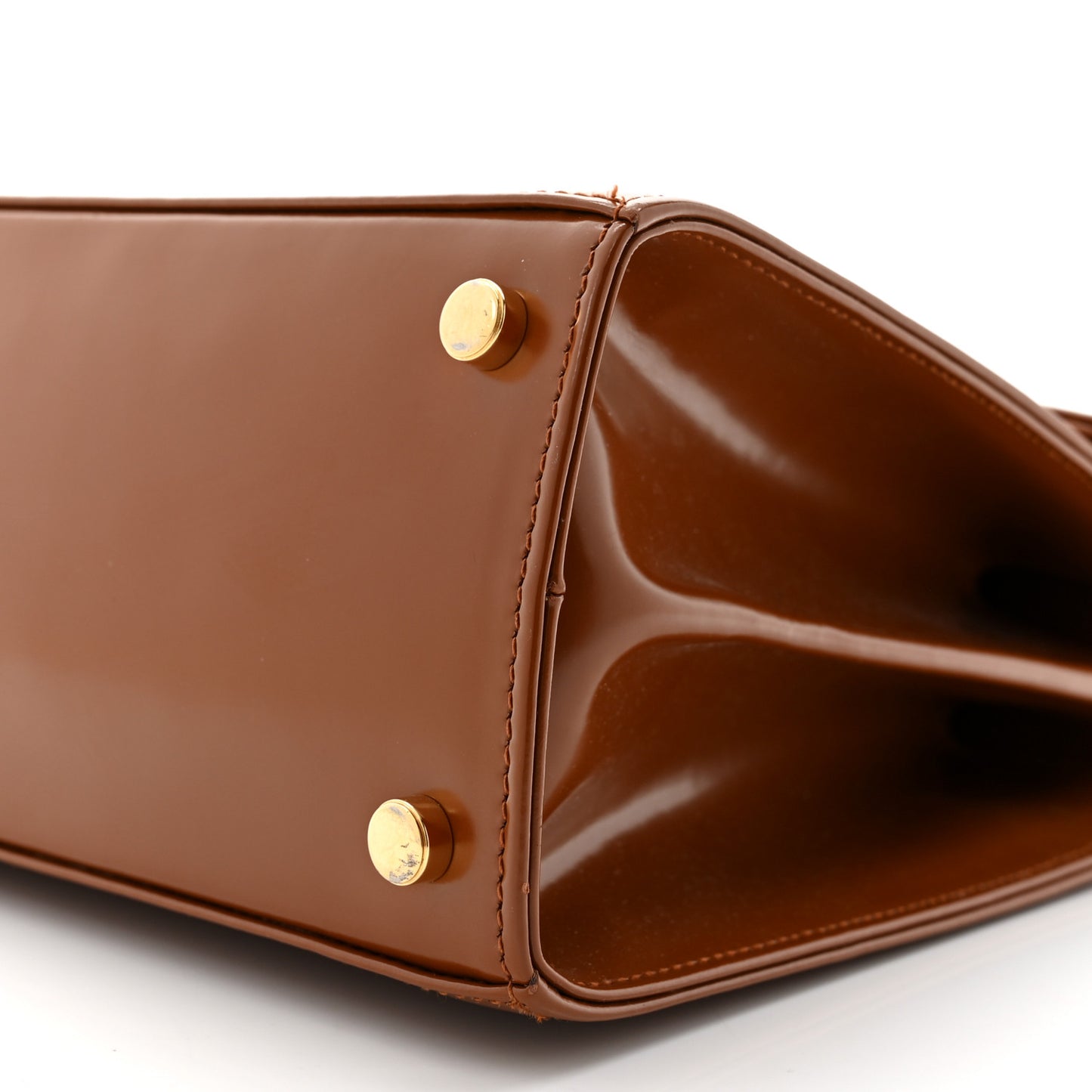 Brushed Off Calfskin Small Iconic Top Handle Cuoio
