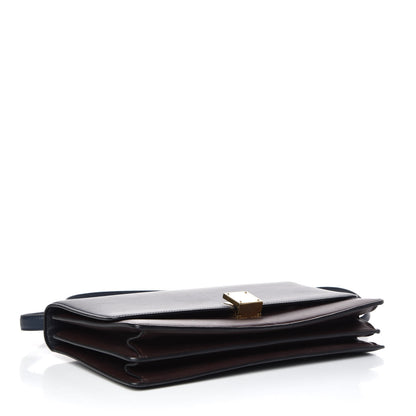 Celine Calfskin Bicolor Medium Case Flap Navy Burgundy 4 of 16