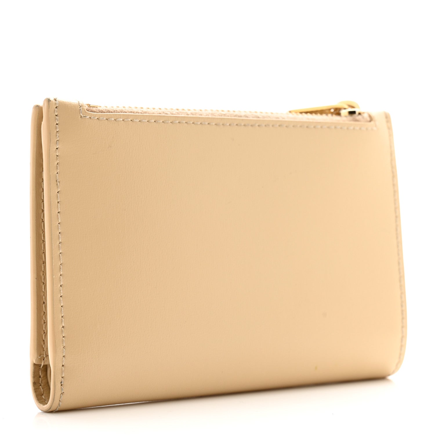 Saint Laurent SAINT LAURENT Calfskin Monogram Bi-Fold Zipped Wallet Nude Powder 3 of 11