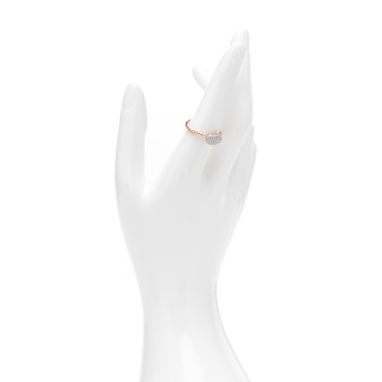 18K Rose Gold Diamond Petite Pave Cushion Ring 54 7