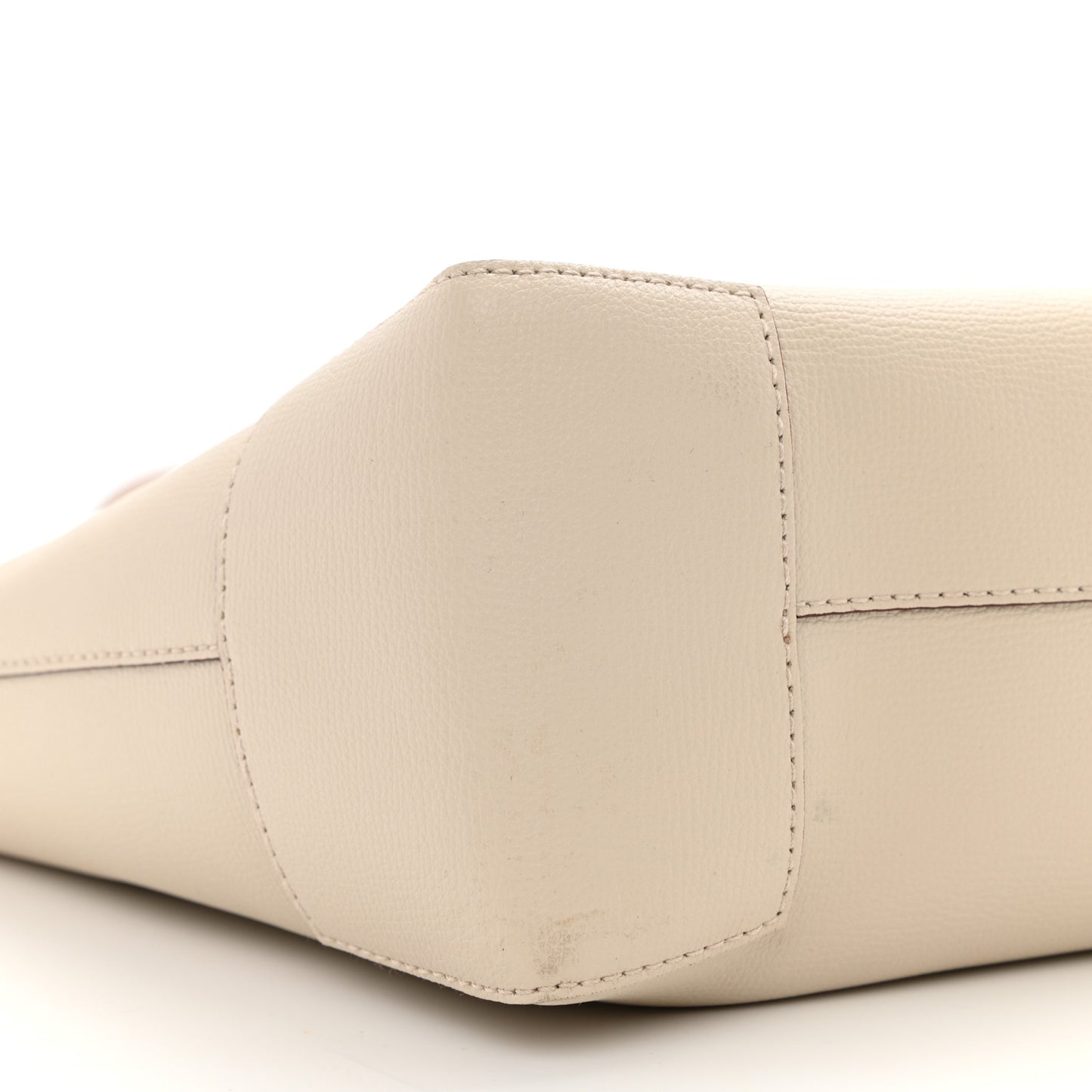 Calfskin Crest Embossed Small Tote Limestone