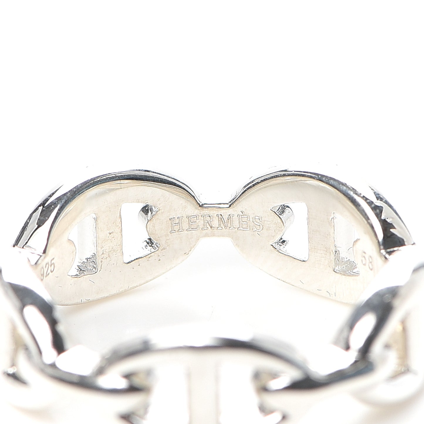 Sterling Silver PM Chaine d'Ancre Enchainee Band Ring 58 8.25
