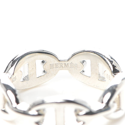 Hermes Sterling Silver PM Chaine d'Ancre Enchainee Band Ring 58 8.25 4 of 8