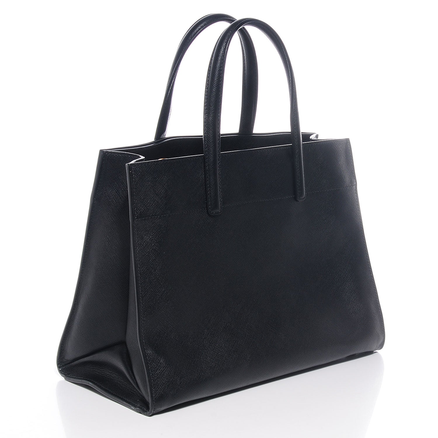 Prada Saffiano Soft Triple Pocket Tote Nero Black 3 of 10