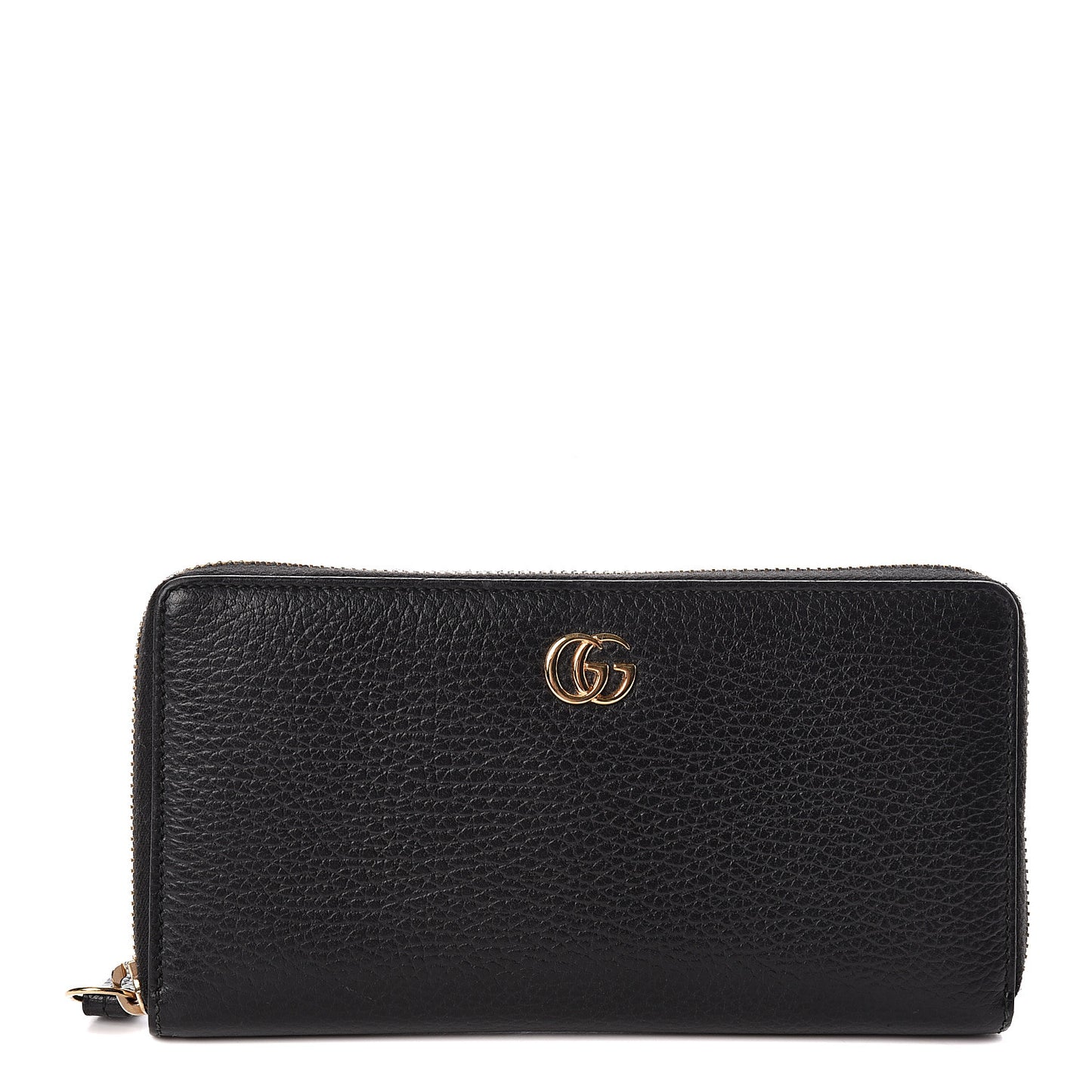 Dollar Calfskin GG Marmont Zip Around Wallet Black