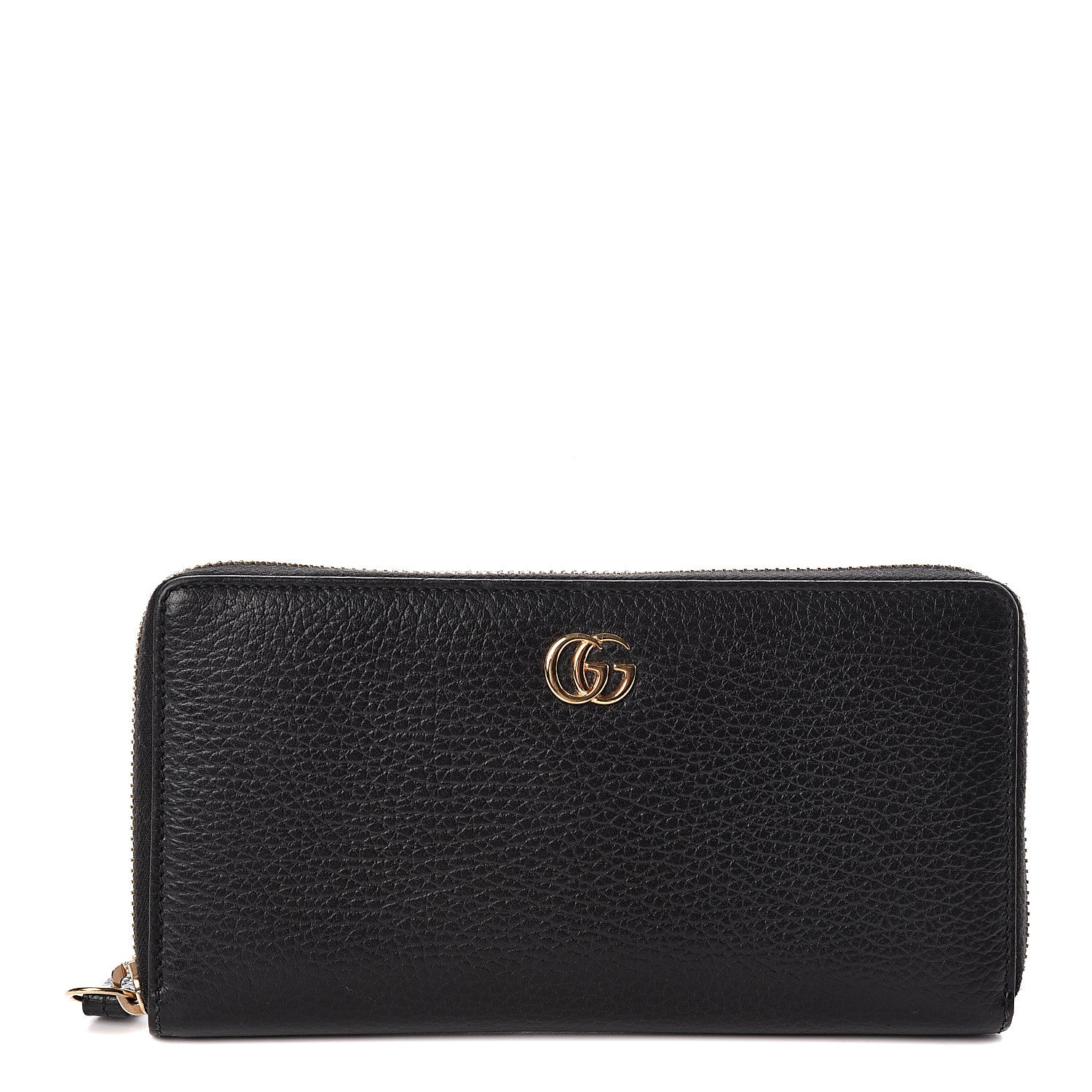Gucci Dollar Calfskin GG Marmont Zip Around Wallet Black 1 of 6