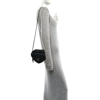Chanel Lambskin Quilted CC In Love Heart Bag Black 2 of 10