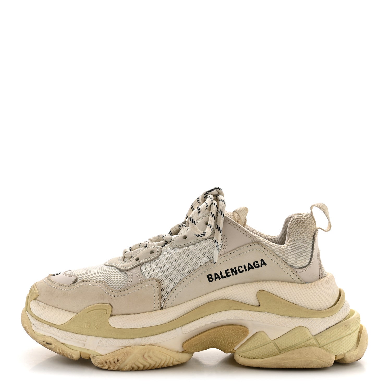 Balenciaga Fabric Mesh Womens Triple S Sneakers 38 White 1 of 10