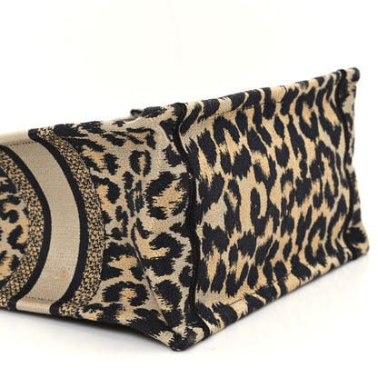Christian Dior Canvas Mizza Embroidered Small Leopard Book Tote Beige 9 of 12