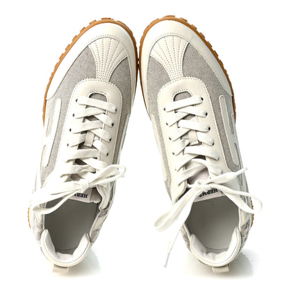 Hermes Canvas Nappa Jet Sneakers 40 Prunoir White 2 of 9