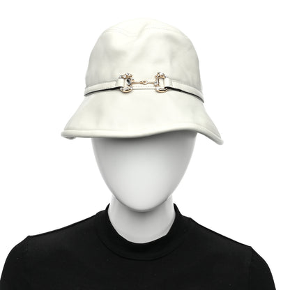Gucci Crystal Horsebit Bob Mulina Bucket Hat S Antique White 2 of 8