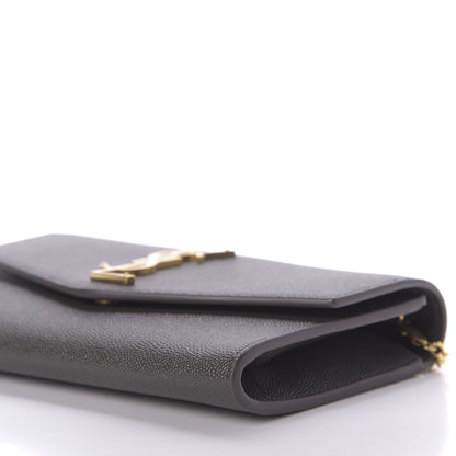 Saint Laurent Grain De Poudre Uptown Chain Wallet Pebble 8 of 11
